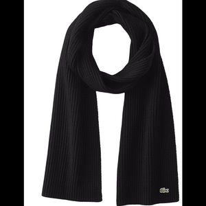 Lacoste Men's Classic Wool Ribbed Scarf